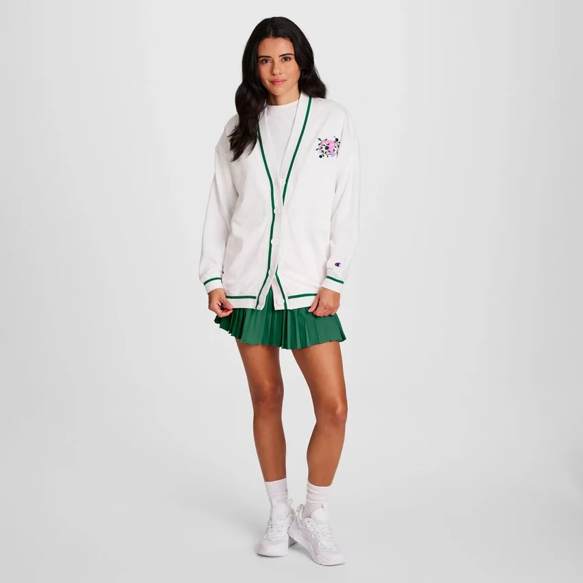 Country Club Cardigan, broderet blomster-”C”-logo