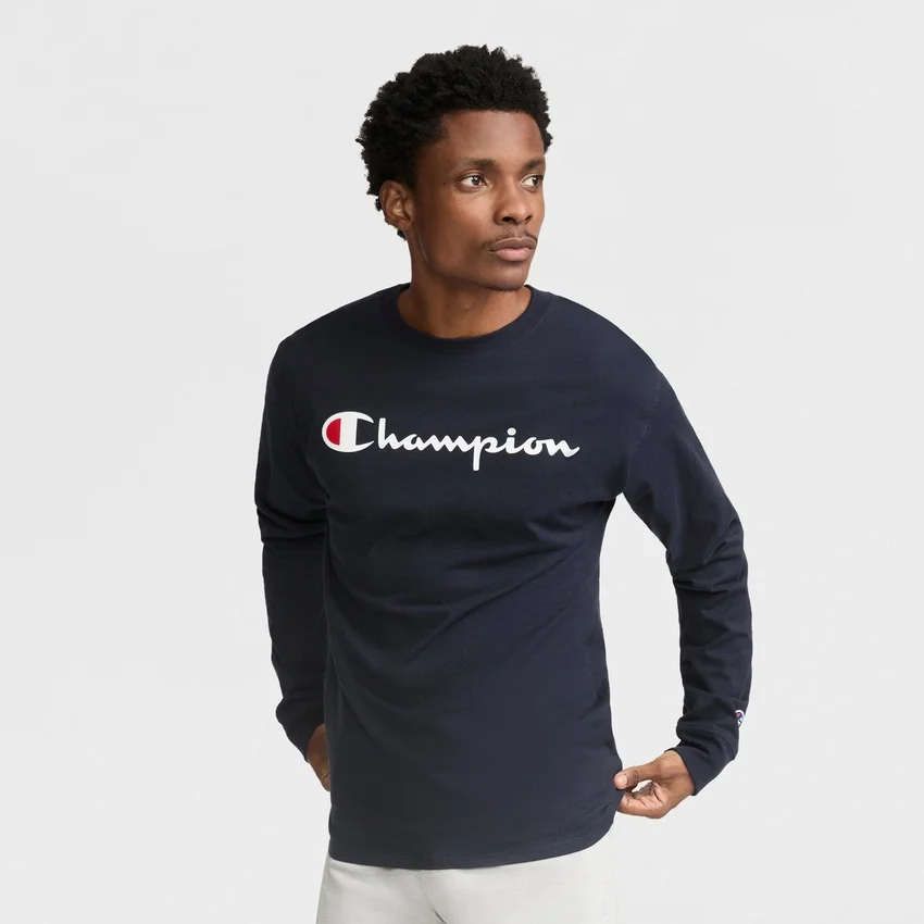 Klassisk grafisk langærmet T-shirt, Script Logo