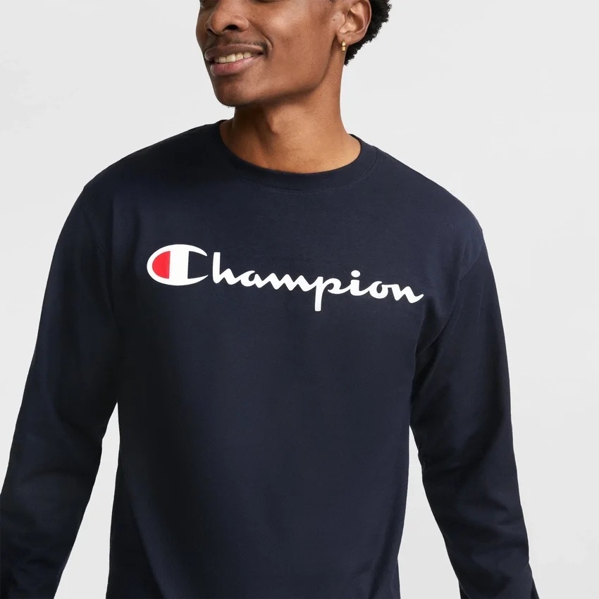 Klassisk grafisk langærmet T-shirt, Script Logo