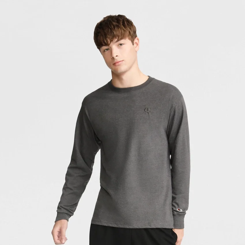 Klassisk langærmet T-shirt, broderet C Logo