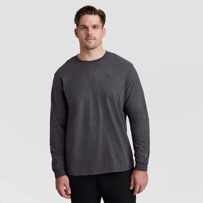 Klassisk langærmet T-shirt, broderet C Logo – Big & Tall