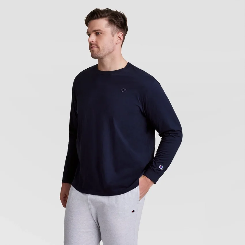 Klassisk langærmet T-shirt, broderet C Logo – Big & Tall