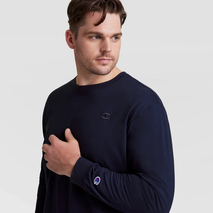 Klassisk langærmet T-shirt, broderet C Logo – Big & Tall