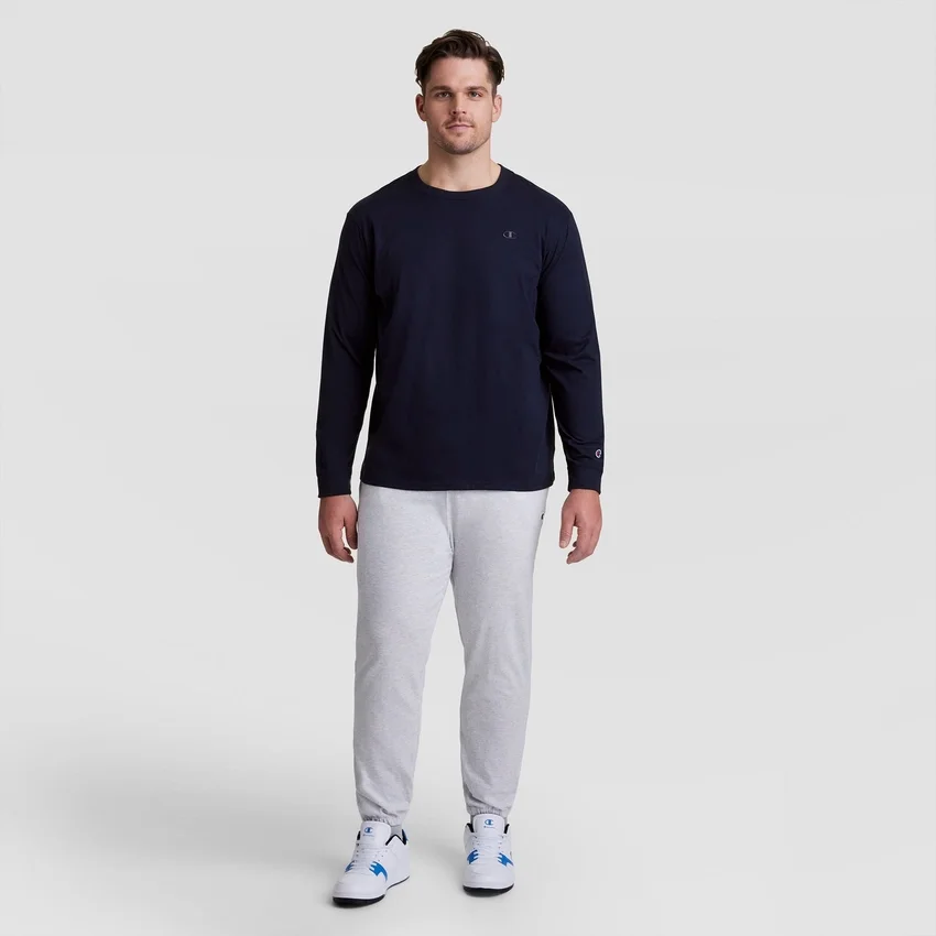 Klassisk langærmet T-shirt, broderet C Logo – Big & Tall