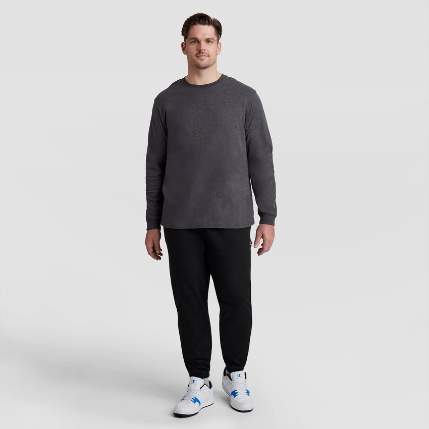 Klassisk langærmet T-shirt, broderet C Logo – Big & Tall