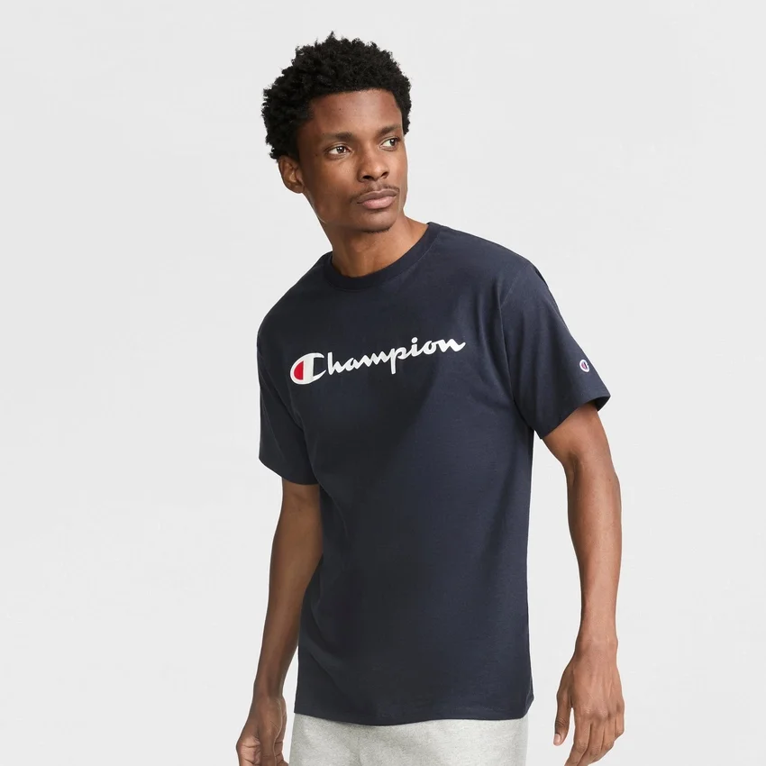 Klassisk T-shirt med grafisk print, Script Logo