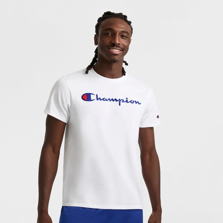 Klassisk T-shirt med grafisk print, Script Logo