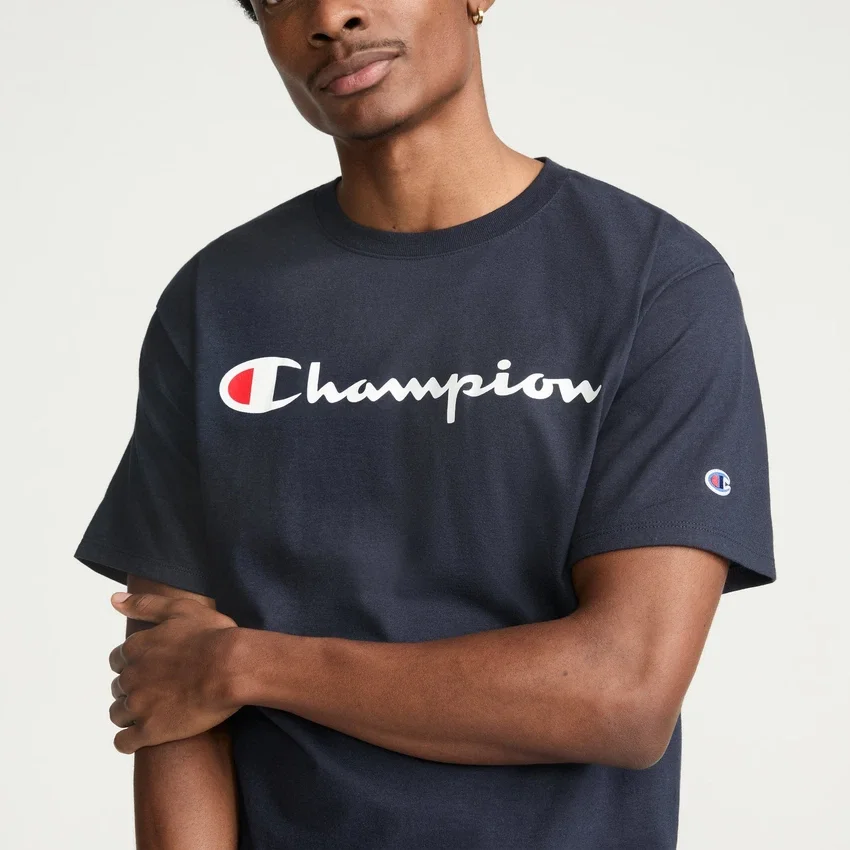 Klassisk T-shirt med grafisk print, Script Logo