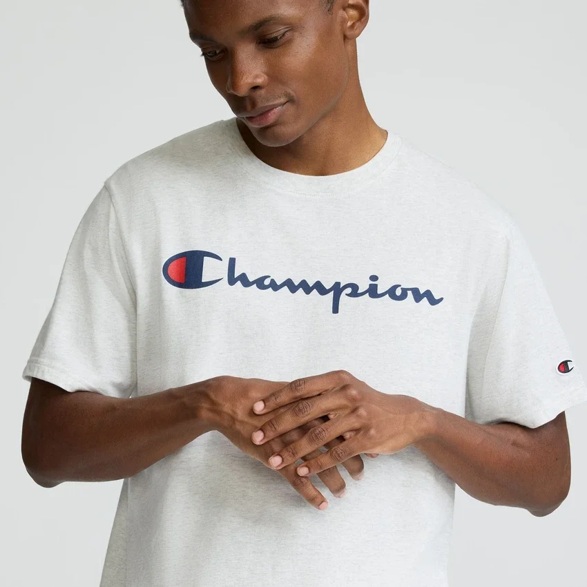 Klassisk T-shirt med grafisk print, Script Logo