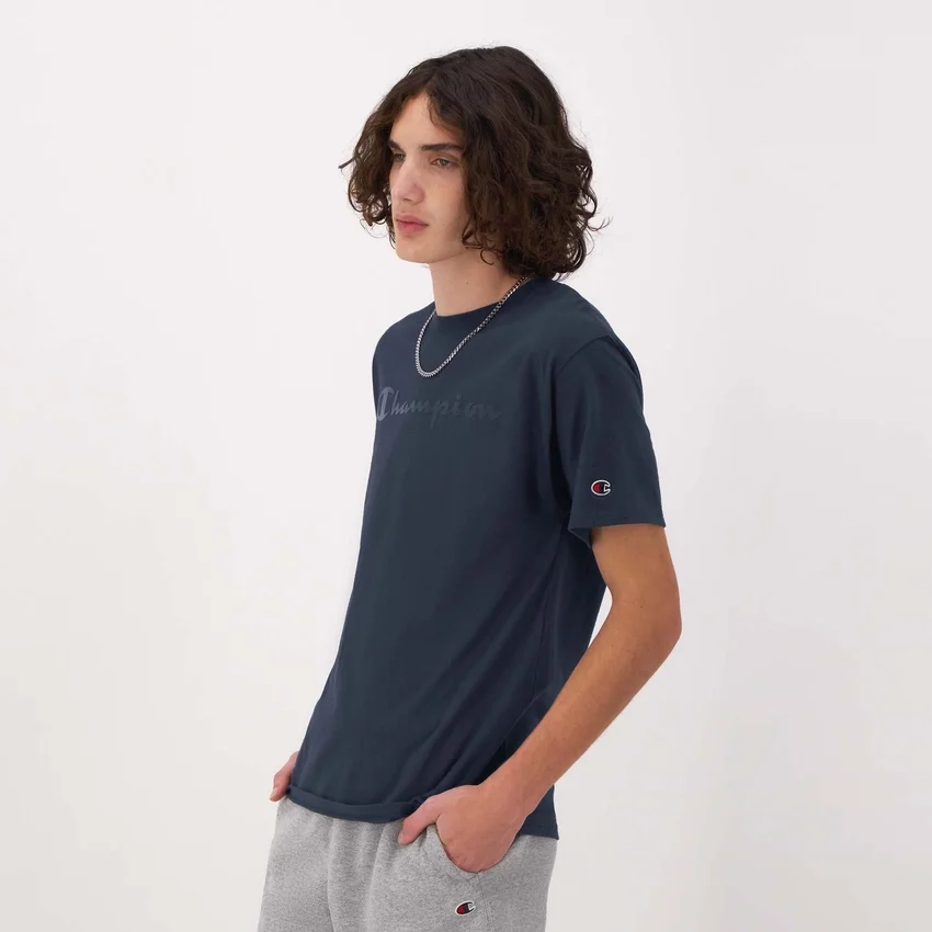 Klassisk T-shirt med grafisk print, ton-i-ton-Script Logo