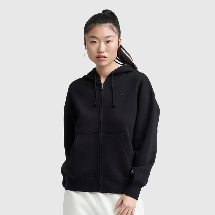 Powerblend Fleece-hættetrøje med lynlås, C Logo