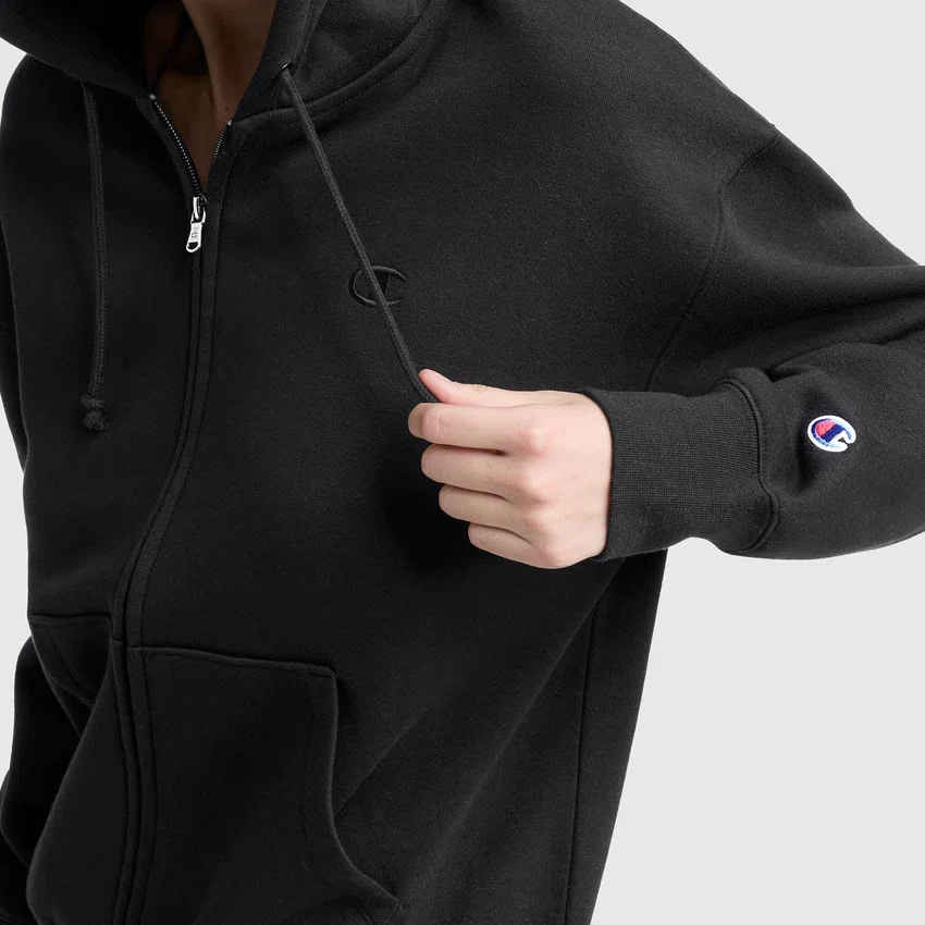 Powerblend Fleece-hættetrøje med lynlås, C Logo