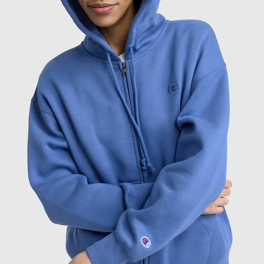 Powerblend Fleece-hættetrøje med lynlås, C Logo