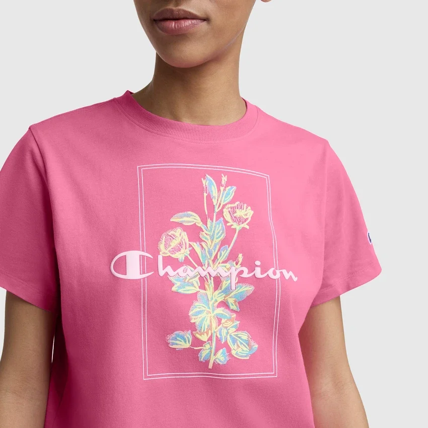 T-shirt med malet buket-motiv, C Logo