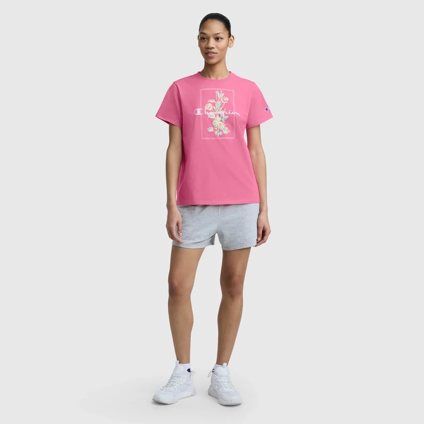 T-shirt med malet buket-motiv, C Logo